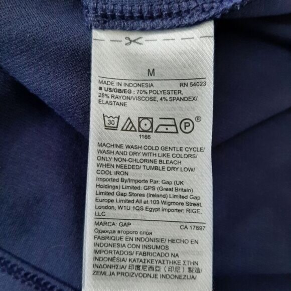 GAP | Long Sleeve Colorblock Shift Dress Knee Length Pull Over Black & Blue Sz M - Picture 11 of 12